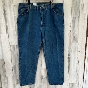 Wrangler Men’s Relaxed Fit Straight Leg Blue Denim Jeans Size 44X32 100% Cotton